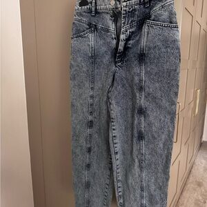 High-Waist Acid Wash Women’s Jeans - Gray